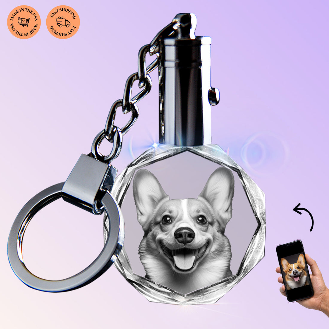 2D Keychain Round