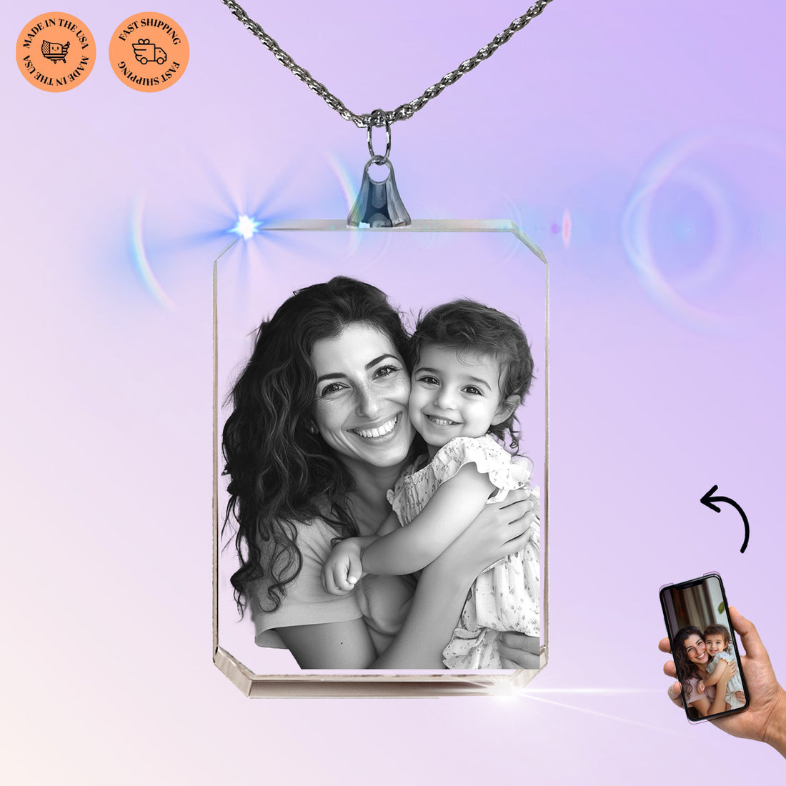 2D Square Necklace